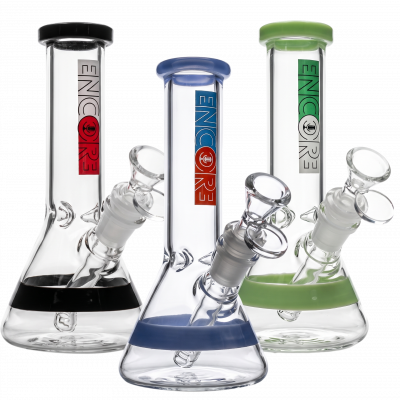 38mm 8" Clear Beaker with Colored Accents