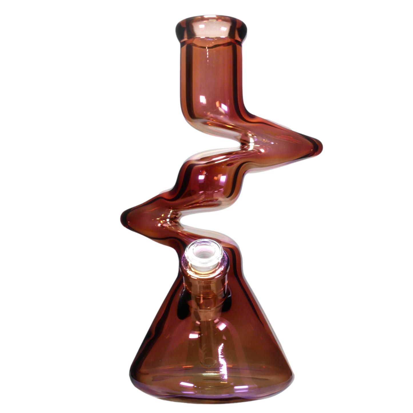 12" Zig Zag Gold Fumed Beaker