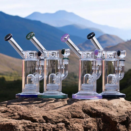 4 PACK 10” 65mm Side Arm Matrix Perk Bubbler w/ Splash guard